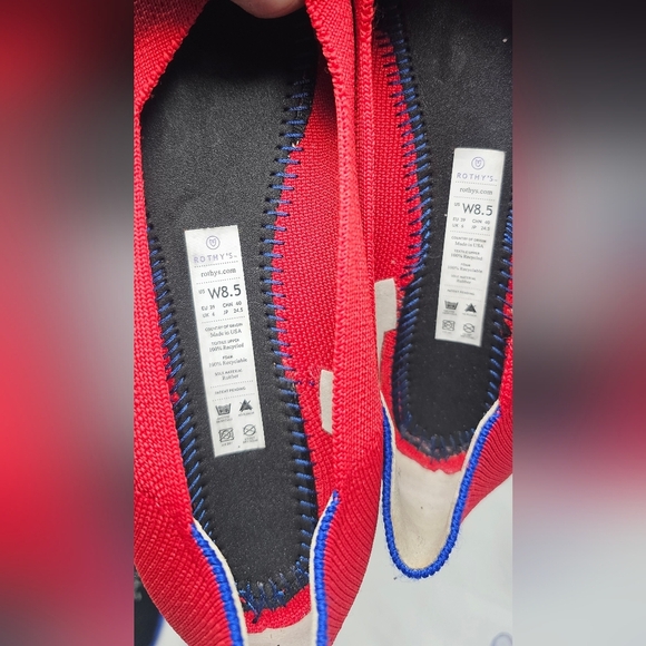 Rothy’s The Flat Size 8.5 US Women’s Bright Red Slip-On Round Toe Flats - Picture 13 of 14